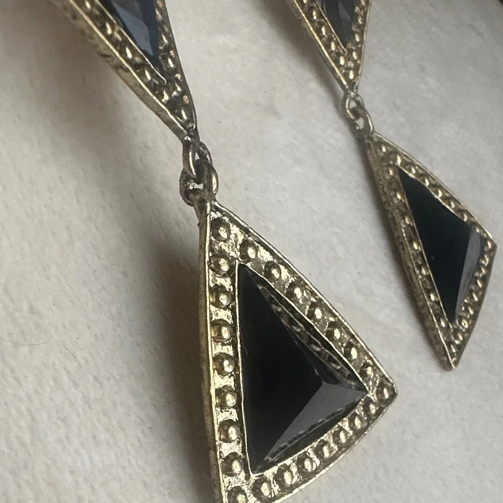 Oversized Geometric Faceted Drop Earrings